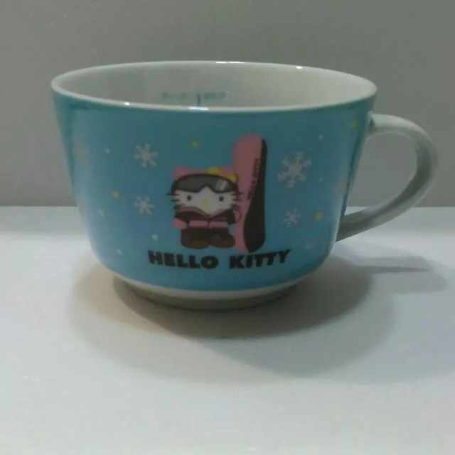 Hello kitty 2008年滑雪马克杯杯子水杯直径10cm高度7cm