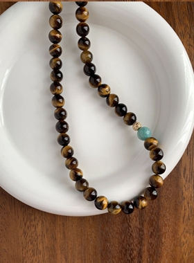 五行补土项链   大地色宝石 中式风格