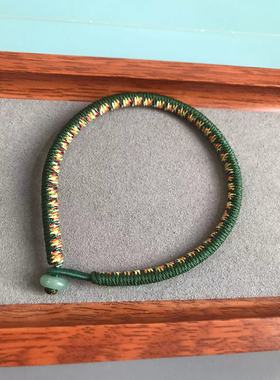 补木 双色金刚结 五色线墨绿色 手工编织 粗5毫米