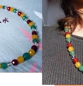 福禄寿 64面刻面三色宝珠项链 佛珠8毫米108颗项链
