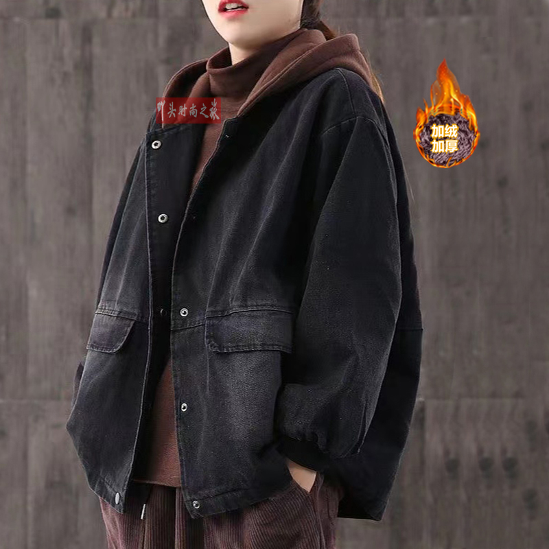 加大码200斤冬装羊羔绒牛仔外套女宽松皮毛一体加绒加厚短款棉衣,女装/女士精品,棉衣/棉服,淘宝优惠券,粉丝福利购,淘宝优惠卷