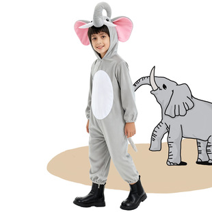 六一儿童节玩偶表演动物大象角色扮演cos服派对演出法兰绒连体衣