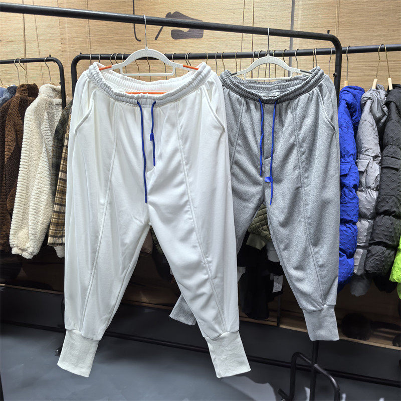 25B5C8加绒休闲运动裤宽松束脚收口哈伦裤抽绳针织卫裤百搭九分裤,男装,卫裤,淘宝优惠券,粉丝福利购,淘宝优惠卷