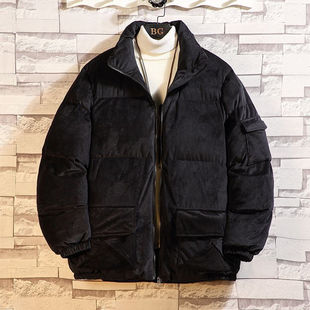 25C10A4大码灯芯绒棉衣冬季加厚保暖棉袄男棉服潮牌宽松复古外套