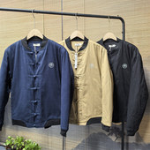 居士服佛系棒球服男装 Y01秋冬中国风夹棉唐装 复古风盘扣外套中式