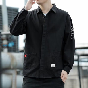 外套潮流帅气宽松痞帅休闲时尚 1911男士 春夏全棉工装 衬衫 衬衣 长袖