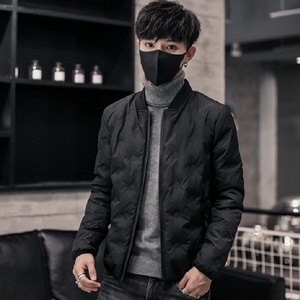 黑色羽绒服男士2023年新款冬季轻薄时尚棒球服潮牌白鸭绒保暖外套