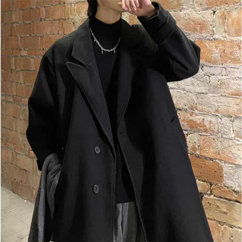 英伦风冬季过膝长款毛呢大衣