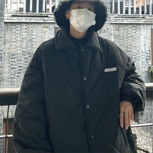 棉服男冬季潮流港风宽松情侣外套青年街头风棉衣INS潮牌保暖棉袄