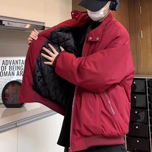 MY188美式痞帅飞行冲锋棉服冬季立领保暖工装宽松潮流情侣款外套