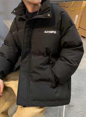 25C8C2冬季新款保暖防寒棉衣港风潮牌休闲立领面包服宽松潮流外套