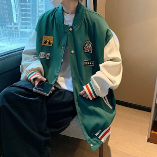 25C12C4夹克外套男秋季新款ins港风大码棒球服青少年帅气百搭开衫