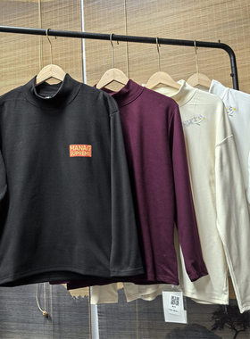 25C8A2秋冬男士半高领德绒长袖T恤保暖内搭打底衫潮流时尚上衣服