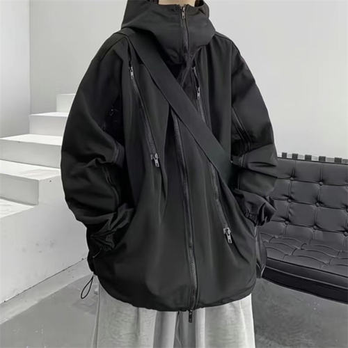 美式机能多拉链棉衣冲锋衣