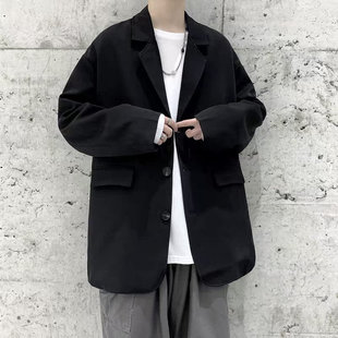 纯色西服外套港风情侣简约痞帅宽松型西装 25B10B1春秋季 潮流时尚