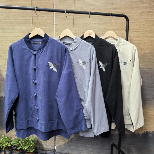 刺绣唐装中国风春季棉麻盘扣外套