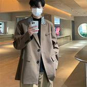 加肥加大码 25D5C6港风ins痞帅假两件西装 外套秋季 宽松休闲西服潮