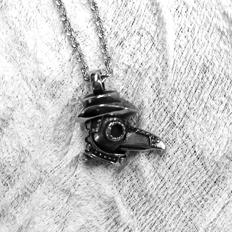 猎奇瘟疫医生蒸汽朋克项链时代乌鸦嘴鸟嘴面具蜡烛复古吊坠黑死病