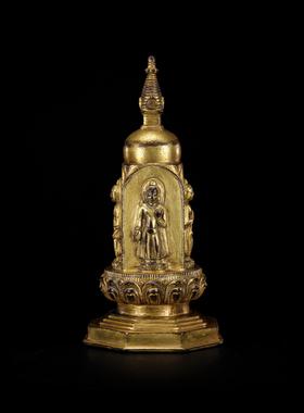 复古风铜器三宝佛塔像
