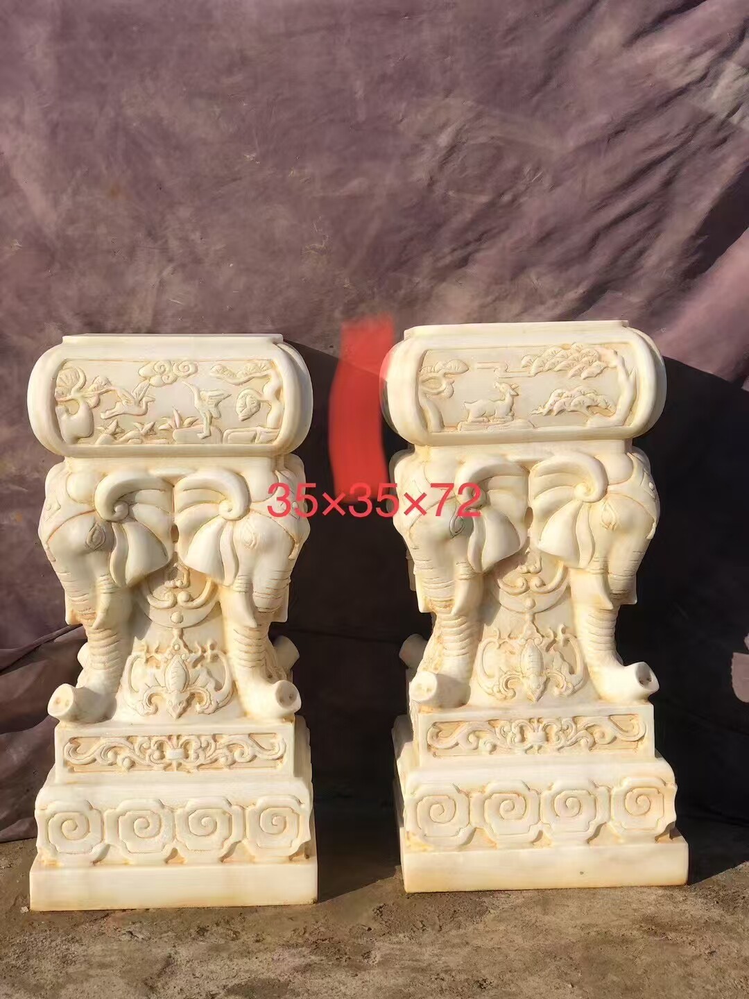 仿古石墩子底座青石柱墩石盆雕盆景花台摆件园林庭院户外石头直销