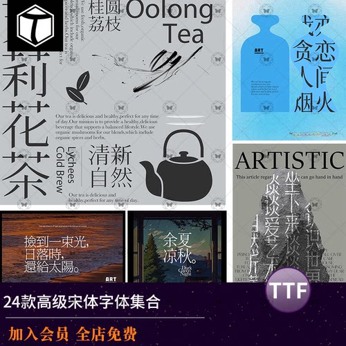 宋体中文Procreate/PPT/PR字体包