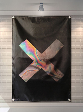 可定制英国摇滚乐队X酒吧琴行台球厅工作室背景墙面装饰挂布挂旗