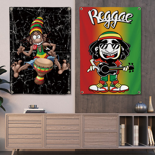 雷鬼REGGAE摇滚打击乐琴行背景布
