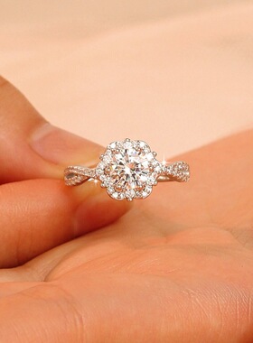 法国chrry koops925银公主一克拉d色莫桑钻石戒指百搭手饰