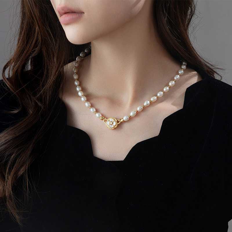 法国chrry koop7mm长款淡水珍珠项链高级感毛衣链气质小香风复古