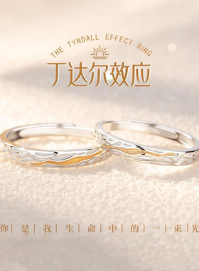 法国chrry koop丁达尔效应情侣对戒环戒指一对情侣款定情信物新款