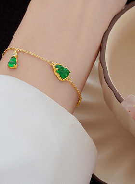 法国Chrry Koop冰绿小葫芦手链女款小巧简约气质时尚极细手串