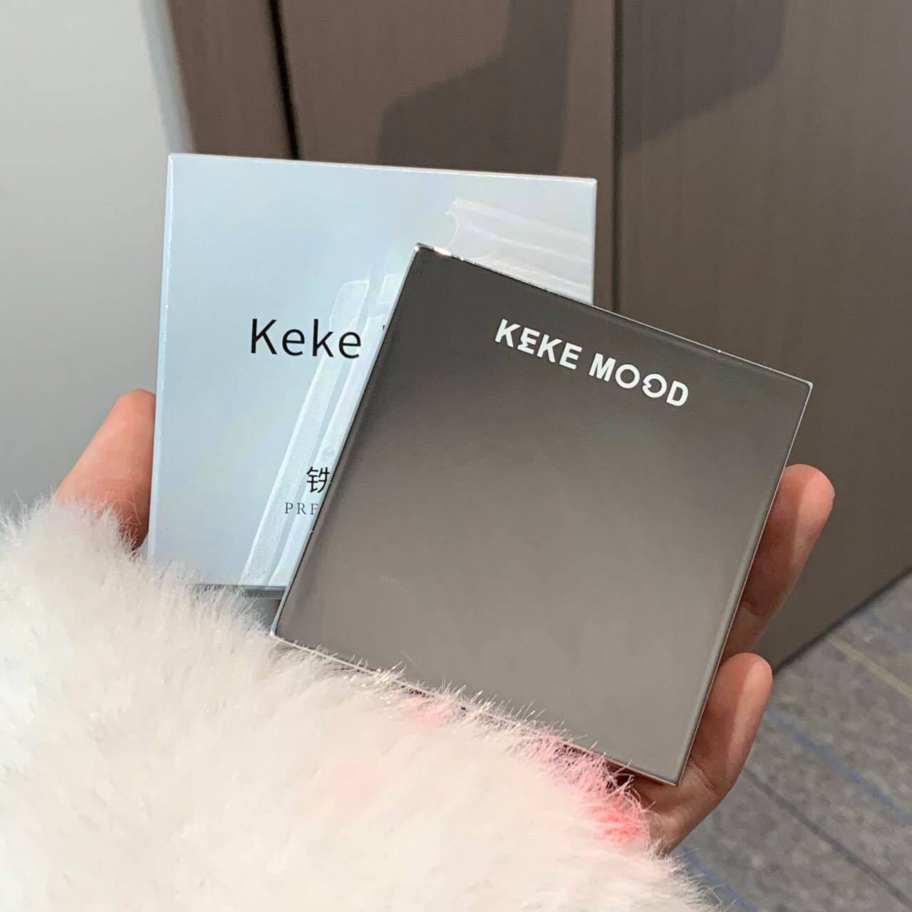 KeKeMood小银块粉饼遮瑕修容干湿两用保湿干粉定妆散粉女持久粉饼