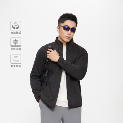 针织夹克SJ加绒秋冬保暖立领立体剪裁休闲 | 都叫我老盖