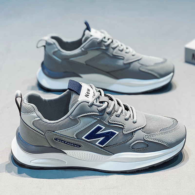 运动男鞋夏季2023新款网面透气百搭男士春秋阿甘休闲增高老爹潮鞋