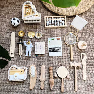 抓周道具用品全套租赁原木现代ins风抓阄套装 一周岁布置男女宝宝