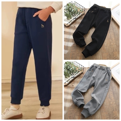 哈狗儿童一体绒卫裤加绒运动裤