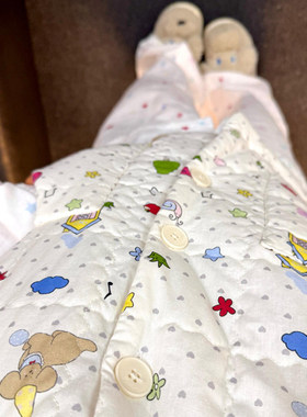 侘町2026冬季新款休闲睡衣女空气夹棉加厚杠铃小熊马甲可外穿背心