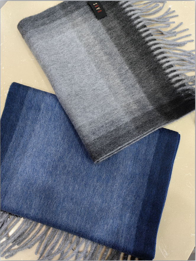 彩虹坊英国daks达克狮韩国专柜男女秋冬100羊绒渐变格子保暖围巾