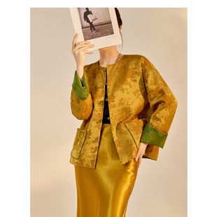 2026春装新款 轻奢新中式国风提花改良唐装汉服外套上衣 双面穿