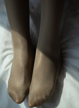 30D一次性油亮闪光肉色灰色白色肤色T裆半透明连裤袜油光开裆丝袜