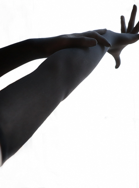 2件包邮天鹅绒无缝丝袜材质新娘长手套平边白色黑色性感灰色肤色