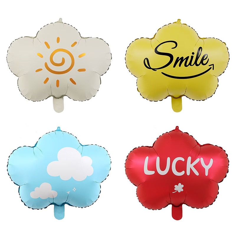 韩式太阳云朵白云笑脸铝膜气球生日派对场景布置幼儿园商铺装饰