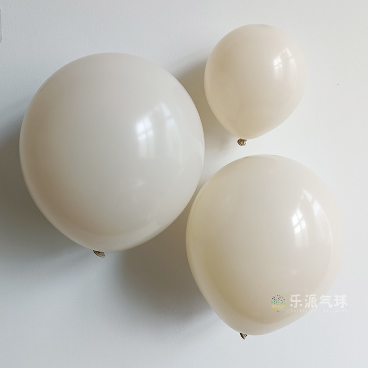 5寸10寸12寸18寸沙白色圆形气球 马卡龙复古色系沙滩白派对布置