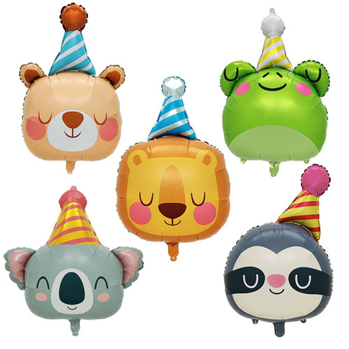 生日帽狮子考拉铝膜气球
