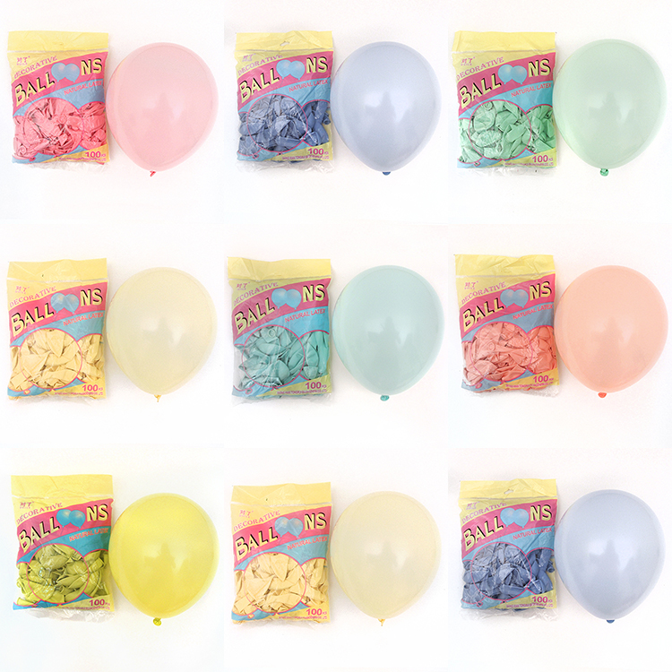 10寸2.2克加厚马卡龙仿美糖果色乳胶气球婚庆派对布置 100个