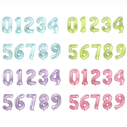 32寸水晶果冻数字铝膜气球