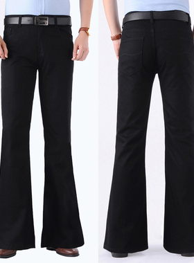 80年代经典大喇叭裤男裤时尚复古男款大喇叭牛仔裤表演跳舞服长裤