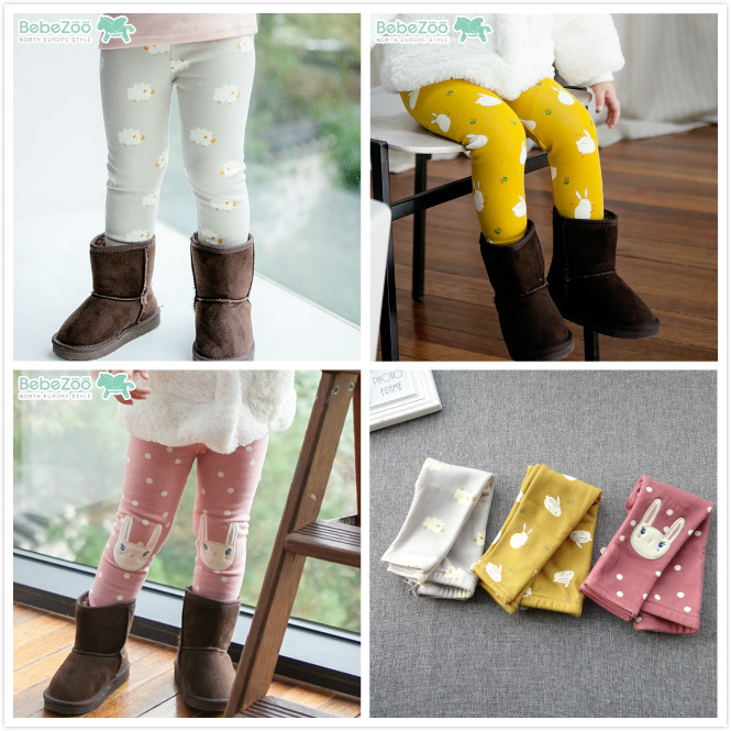 清仓韩版女童加绒打底裤紧身裤保暖修身长裤婴幼儿卡通弹力小脚裤