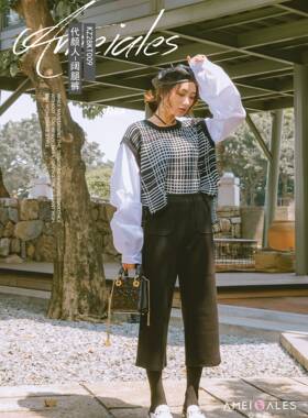 安美拉代颜人阔腿裤毛呢女裤休闲正品韩版时尚百搭神器包邮女装潮