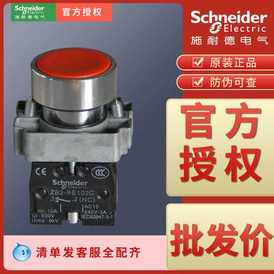 原装正品平头按钮施耐德